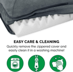 Extra Large Dog Bed with Washable Cover, Removable Bolsters, Two-Tone Faux Fur & Suede, L Shaped Chaise Sofa for Large Dogs up to 95 lbs, Stone Gray - Image 4