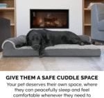 Extra Large Dog Bed with Washable Cover, Removable Bolsters, Two-Tone Faux Fur & Suede, L Shaped Chaise Sofa for Large Dogs up to 95 lbs, Stone Gray - Image 5