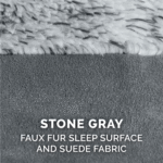 Extra Large Dog Bed with Washable Cover, Removable Bolsters, Two-Tone Faux Fur & Suede, L Shaped Chaise Sofa for Large Dogs up to 95 lbs, Stone Gray - Image 7