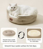Dog Bed for Small Dogs – Round Washable Pet Bed for Cats, Puppies & Kittens with Non-Slip Bottom - Image 3
