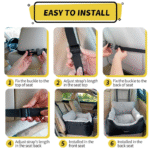 Small Dog Car Booster Seat – Comfortable Pet Travel Bed under 25 lbs, Fully Detachable & Washable with Storage Pockets and Clip-On Leash, Portable for Cars and Home - Image 3