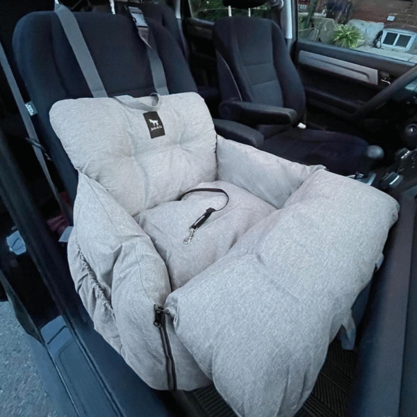 Dog Car Seat for Medium Dogs – Safe Travel Bed for Small & Medium Pets, 25–40 lbs, with Clip-On Leash, Storage Pockets, Water-Resistant & Machine Washable,Color can be customized