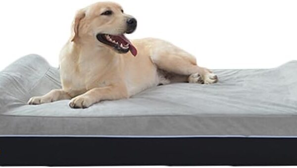 Tianlupet Orthopedic Memory Foam Extra Large Dog Bed Pillow 86x56cm - Slate Grey Waterproof Dog Bed with Removable Cover for Large Breeds, Joint Support & Easy Cleaning