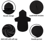 Soft Warm Dog Hoodie with Leash Hole & Pocket – Winter Sweatshirt for Small to Large Dogs and Cats - Image 2
