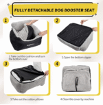 Small Dog Car Booster Seat – Comfortable Pet Travel Bed under 25 lbs, Fully Detachable & Washable with Storage Pockets and Clip-On Leash, Portable for Cars and Home - Image 4