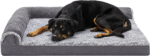 Extra Large Dog Bed with Washable Cover, Removable Bolsters, Two-Tone Faux Fur & Suede, L Shaped Chaise Sofa for Large Dogs up to 95 lbs, Stone Gray - Image 8